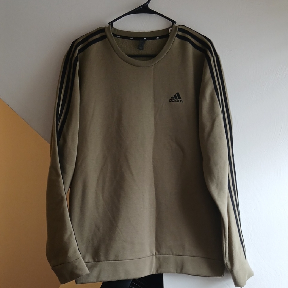 Adidas Khaki Sweatshirt with Black Stripes